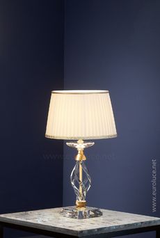 Euroluce Lampadari ALICANTE Clear LP1 / Satin gold - настольная лампа производства Италии: фото, описание, характеристики, цена, отзывы